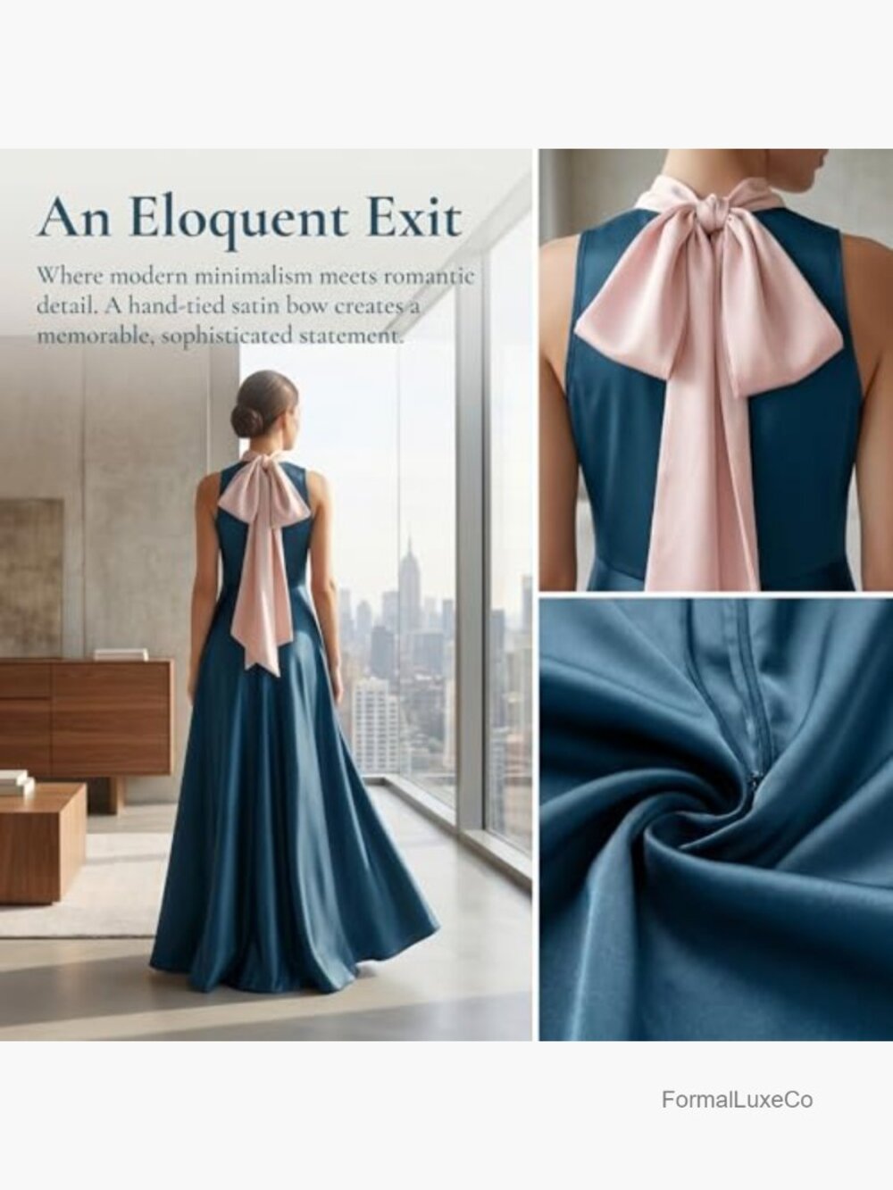 Sleeveless Mock Neck A-Line Flowy Maxi Dress with Ruffle Hem - Picture 3 of 7